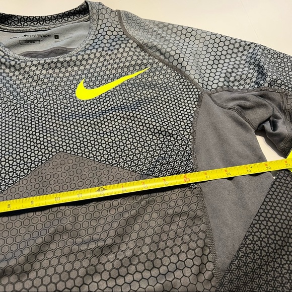 Nike Pro Hyperwarm Fitted Long Sleeve Size Large Gray Green - Picture 5 of 10